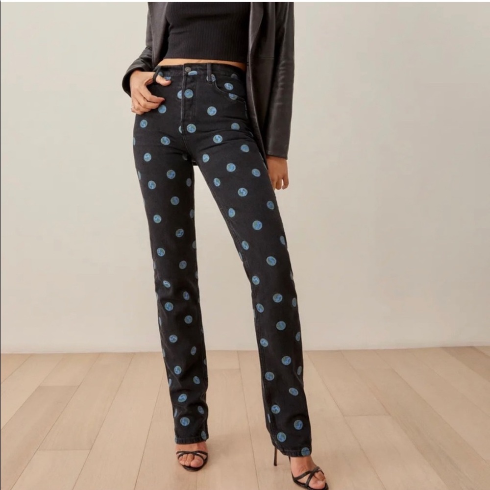 REFORMATION Embroidered Earth Jeans